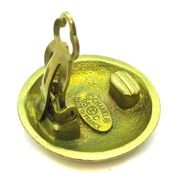 Chanel Button Earrings Clip-On Gold - Picture 4 of 4